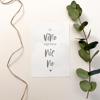 Spruchposter "Vino nie no" | Geschenkidee | Personalisiert  | individuelles Bild | Wanddeko